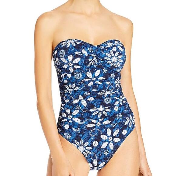Bleu by Rod Beattie Floral Batik One Piece Swimsuit - Picture 1 of 10
